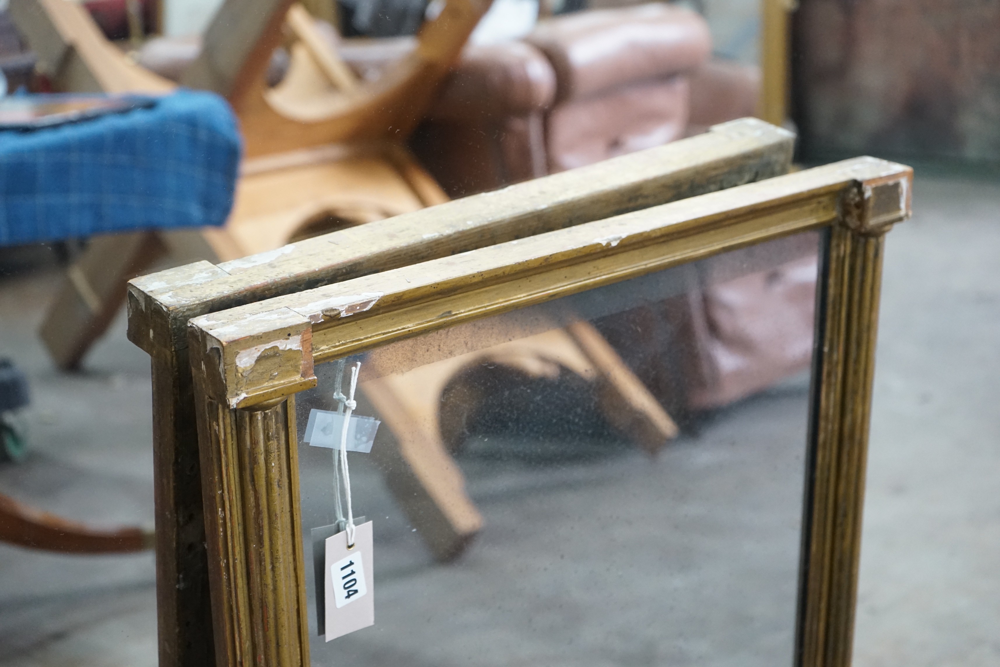 A 19th century giltwood pier glass width 55cms, height 82cms.